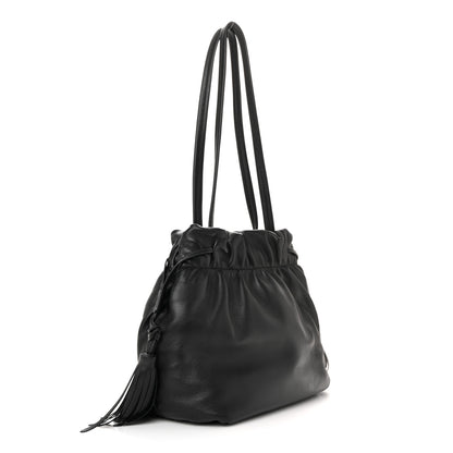Prada Nappa Drawstring Tote Black 3 of 10