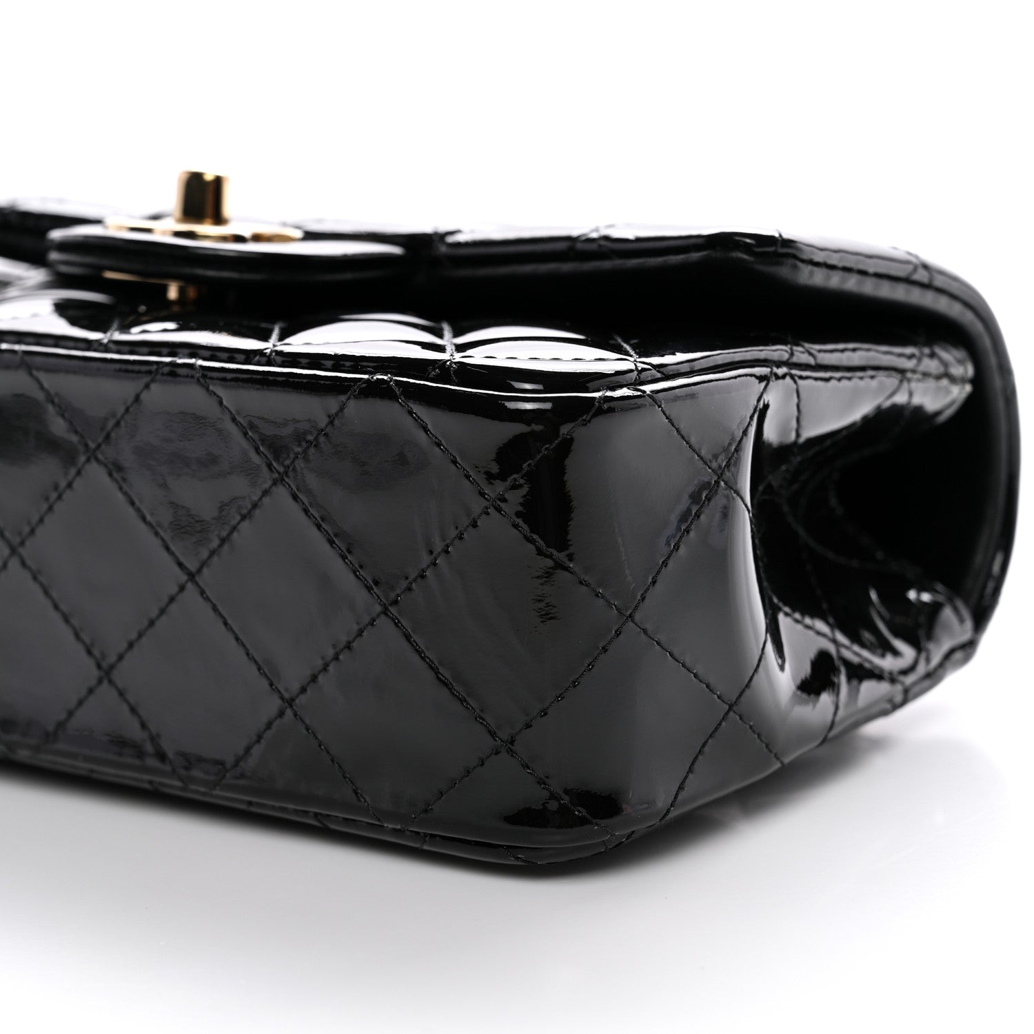 Chanel Patent Quilted Mini Top Handle Rectangular Flap Black 10 of 11