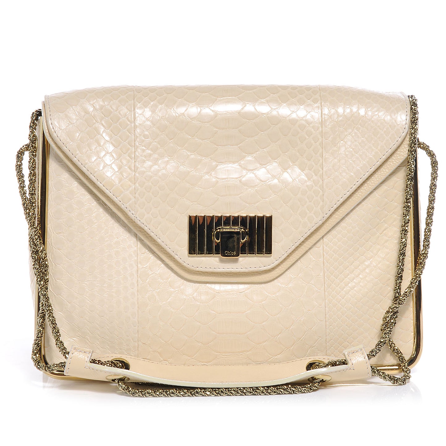 Python Sally Flap Bag Cream