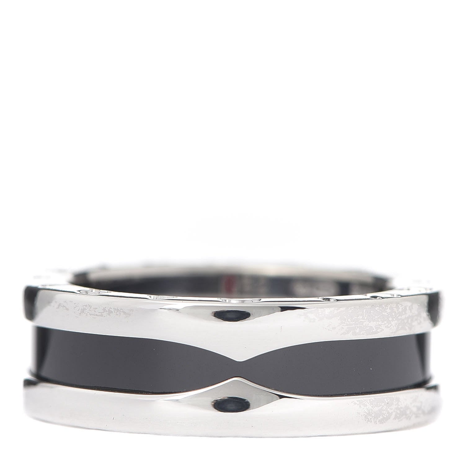 Bulgari Sterling Silver Ceramic Save The Children One-Band Ring 52 6 1 of 7