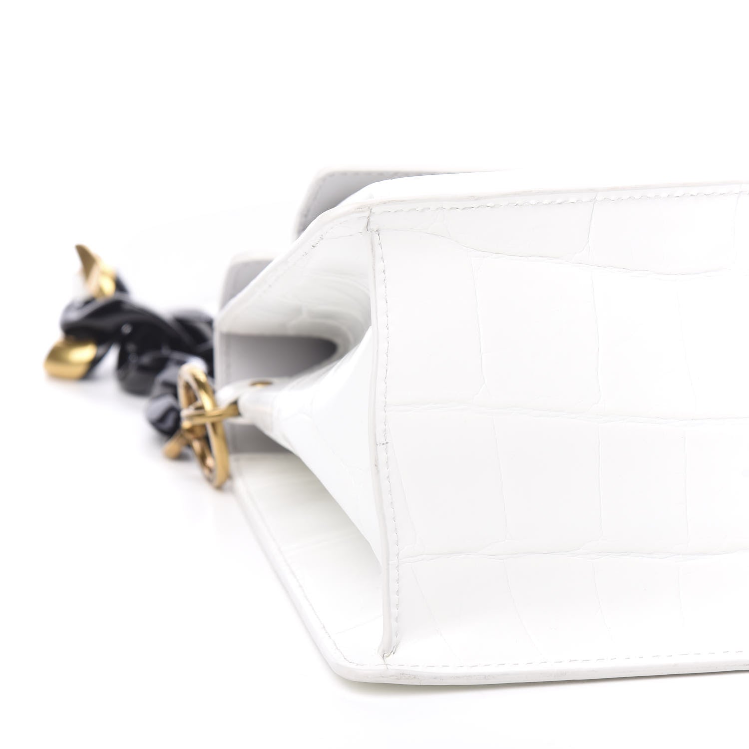 Marc Jacobs Calfskin Crocodile Embossed Uptown Shoulder Bag White 7 of 8