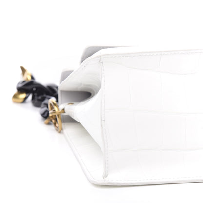 Marc Jacobs Calfskin Crocodile Embossed Uptown Shoulder Bag White 7 of 8