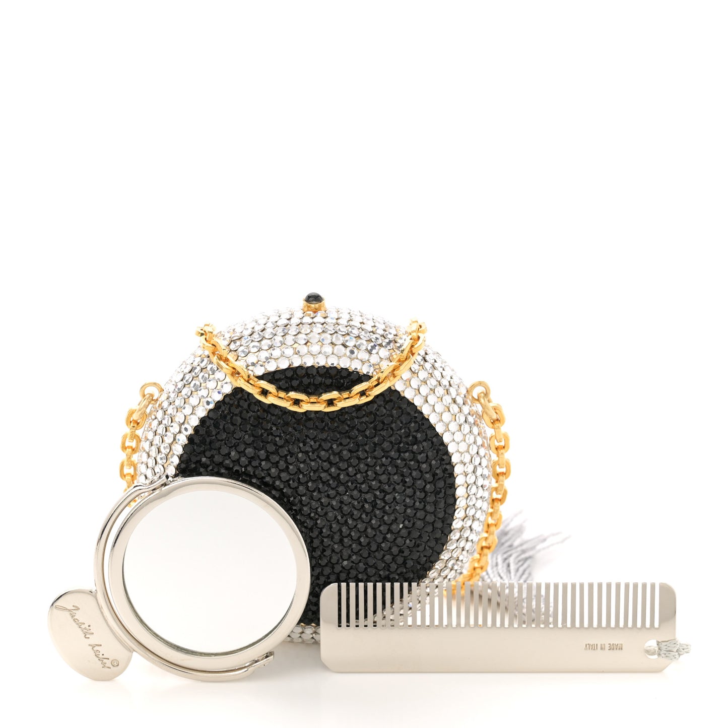 Swarovski Crystal Clutch Silver Black