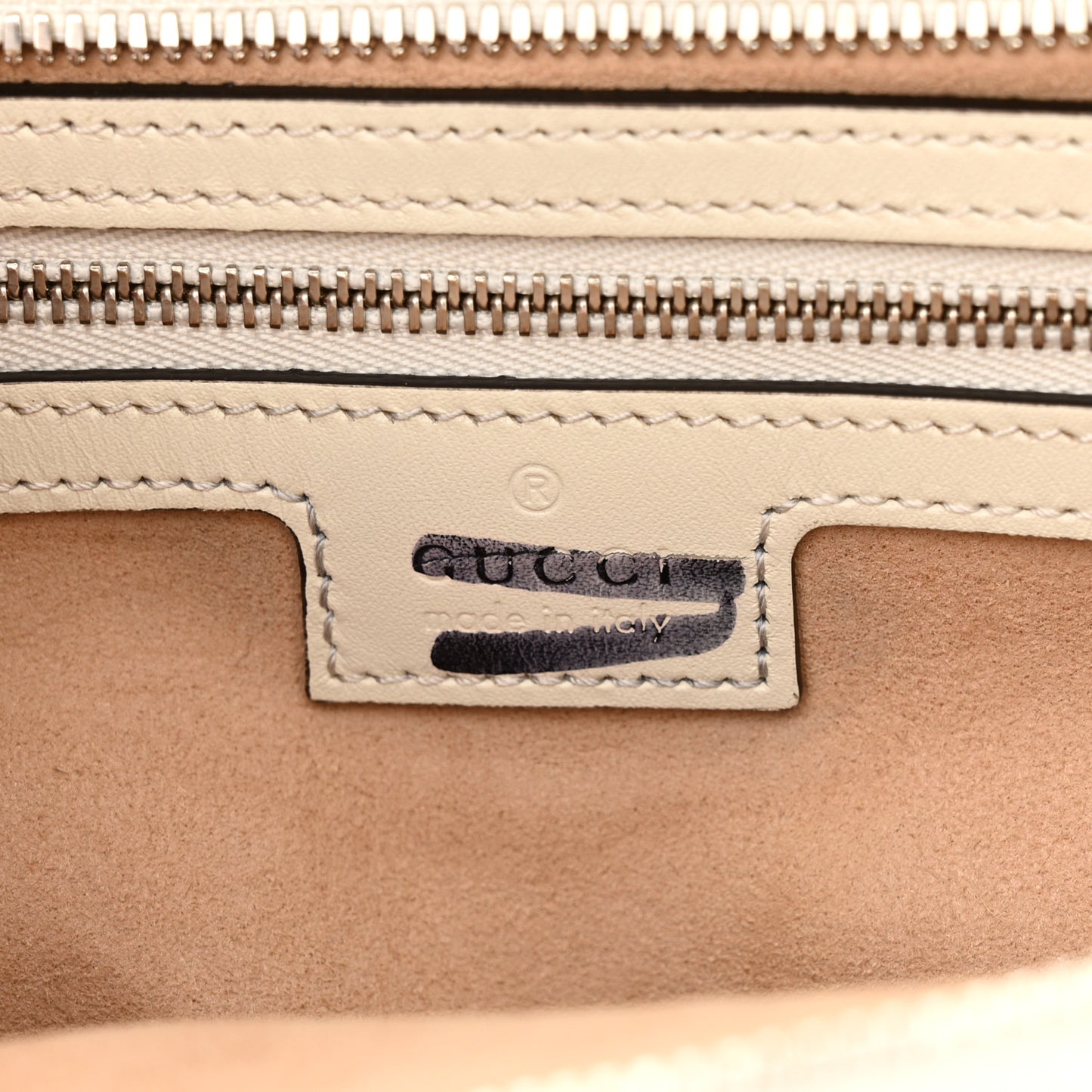 Senna Calfskin Petite GG Tote Bag Mystic White