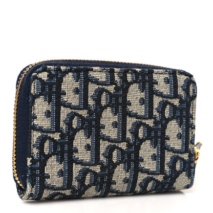 Christian Dior Oblique 30 Montaigne Voyageur Coin Purse Blue 3 of 9