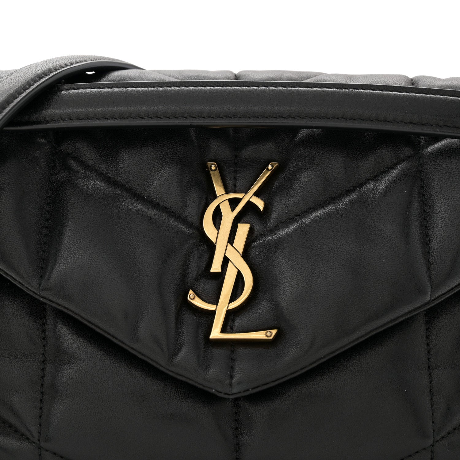 Saint Laurent Lambskin Quilted Small Loulou Puffer Monogram Chain Satchel Black 8 of 10