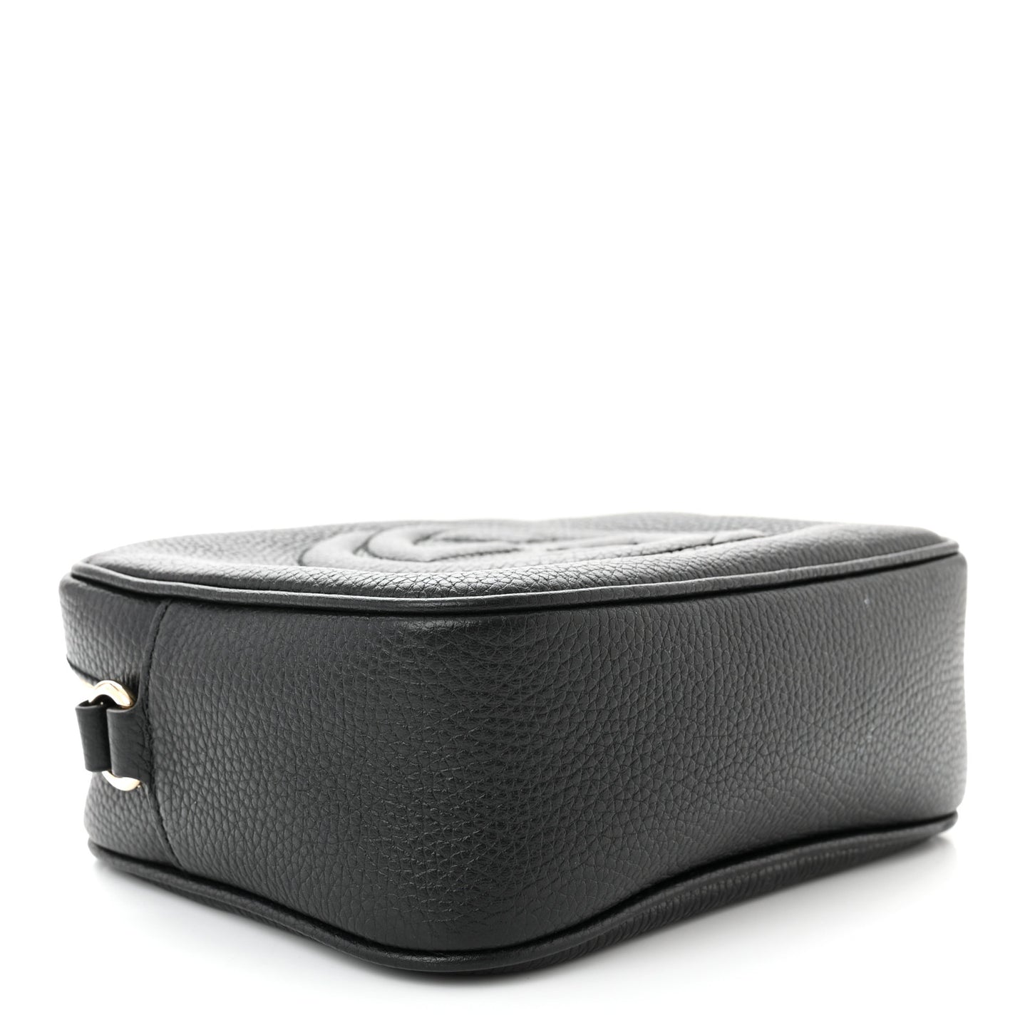 Pebbled Calfskin Small Soho Disco Bag Black