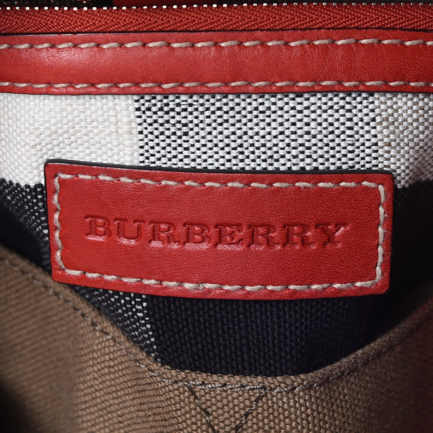 Burberry Canvas Mega Check Medium Ashby Hobo Cadmium Red 9 of 12
