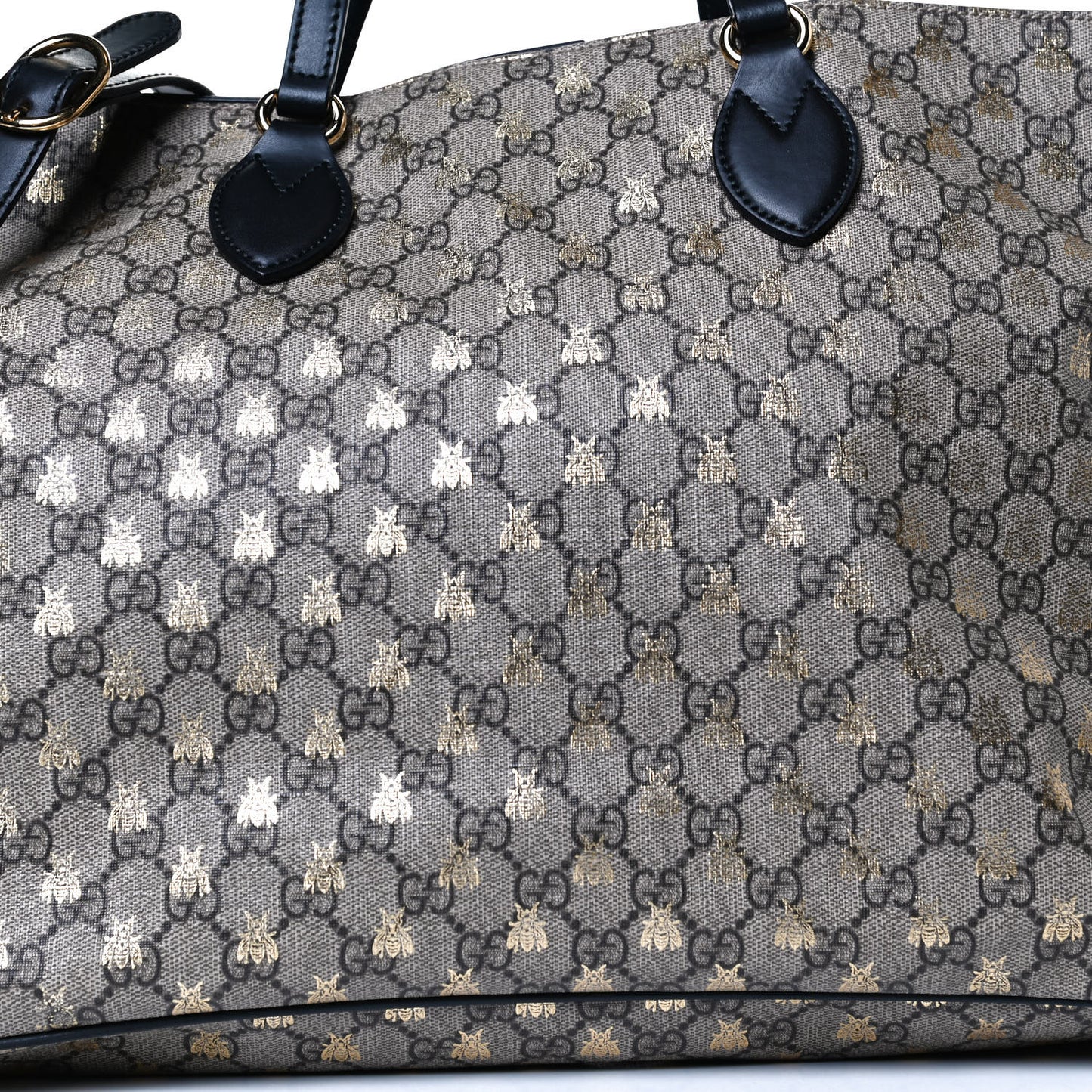 Soft GG Supreme Monogram Bees Medium Crossbody Tote Beige Oro Black