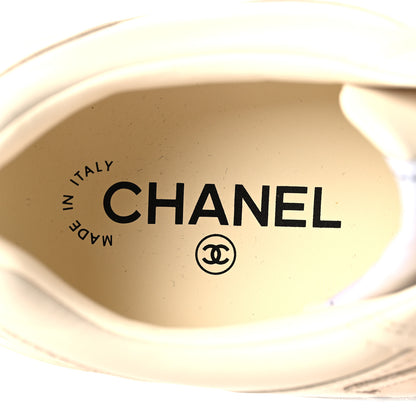 Chanel Printed Calfskin Womens CC Logo Sneakers 38 Beige 8 of 9