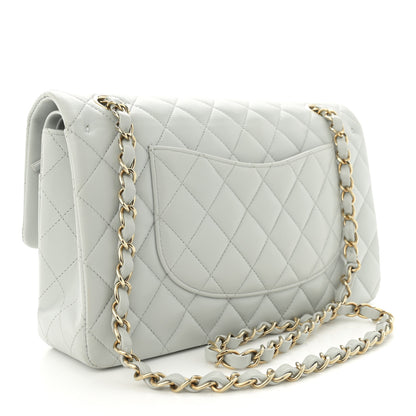 Chanel Lambskin Quilted Medium Double Flap Light Blue 3 of 14