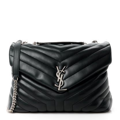 Saint Laurent Calfskin Y Quilted Monogram Medium Loulou Chain Satchel Black 1 of 15