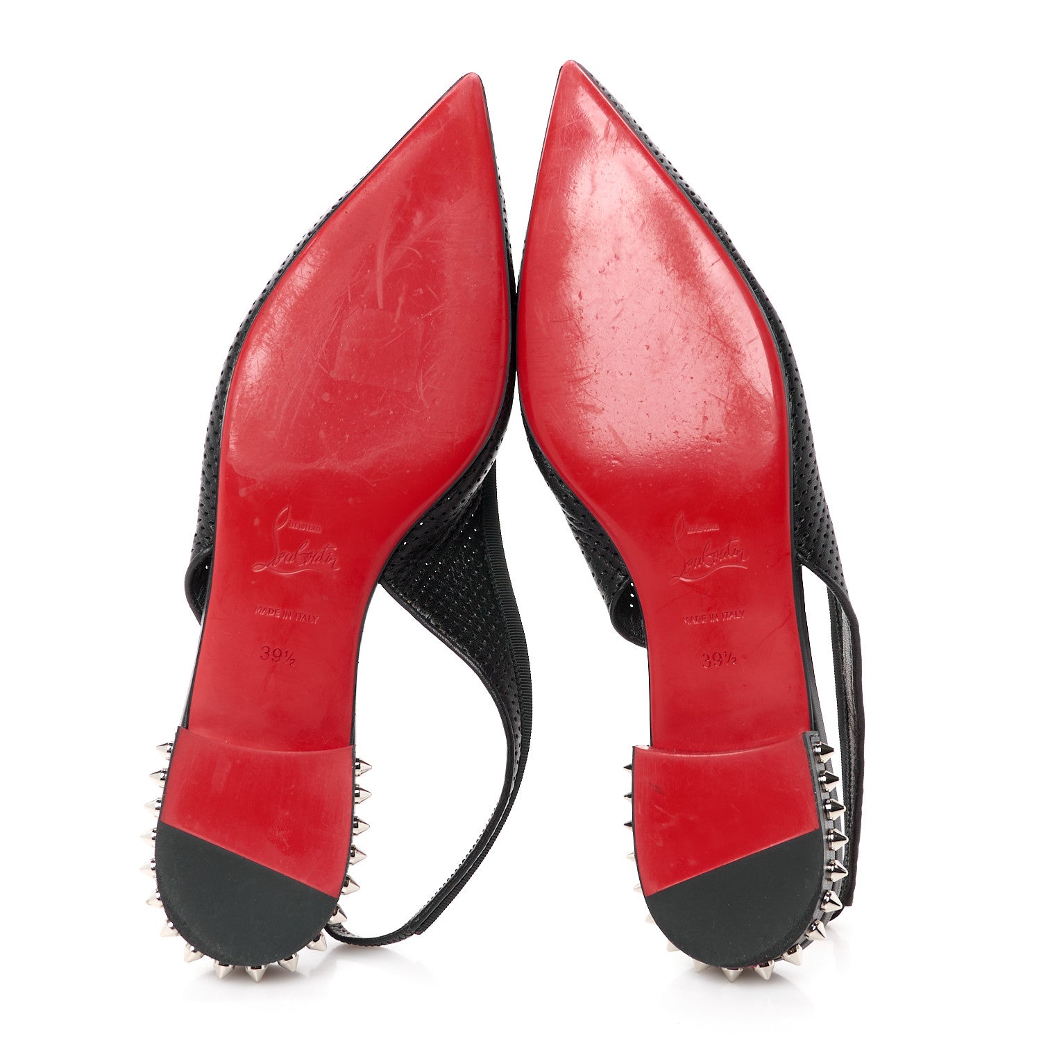 Christian Louboutin Nappa Spiked Hall Slingback Flats 39.5 Black 5 of 10