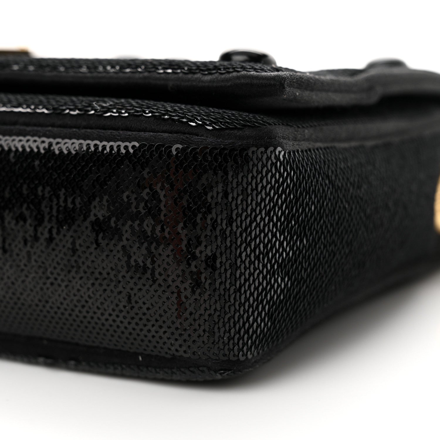 Saint Laurent Sequin Satin Monogram Tassel Kate 99 Black 9 of 9