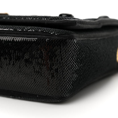 Saint Laurent Sequin Satin Monogram Tassel Kate 99 Black 9 of 9