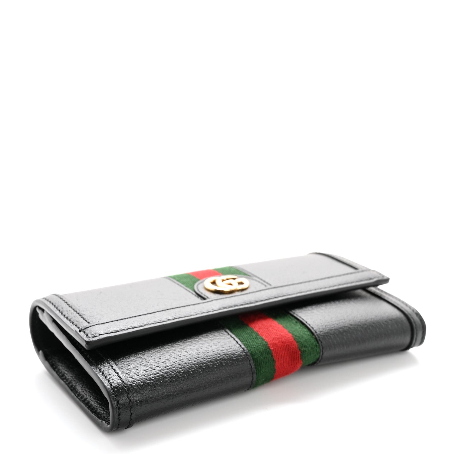 Gucci Calfskin Web Ophidia Continental Wallet Black 4 of 9