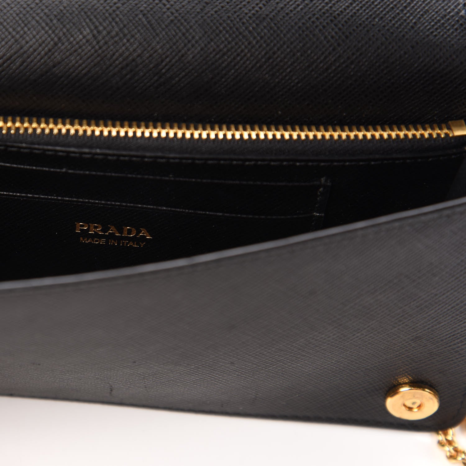 Prada Saffiano Metal Oro Mini Bag Black 8 of 10