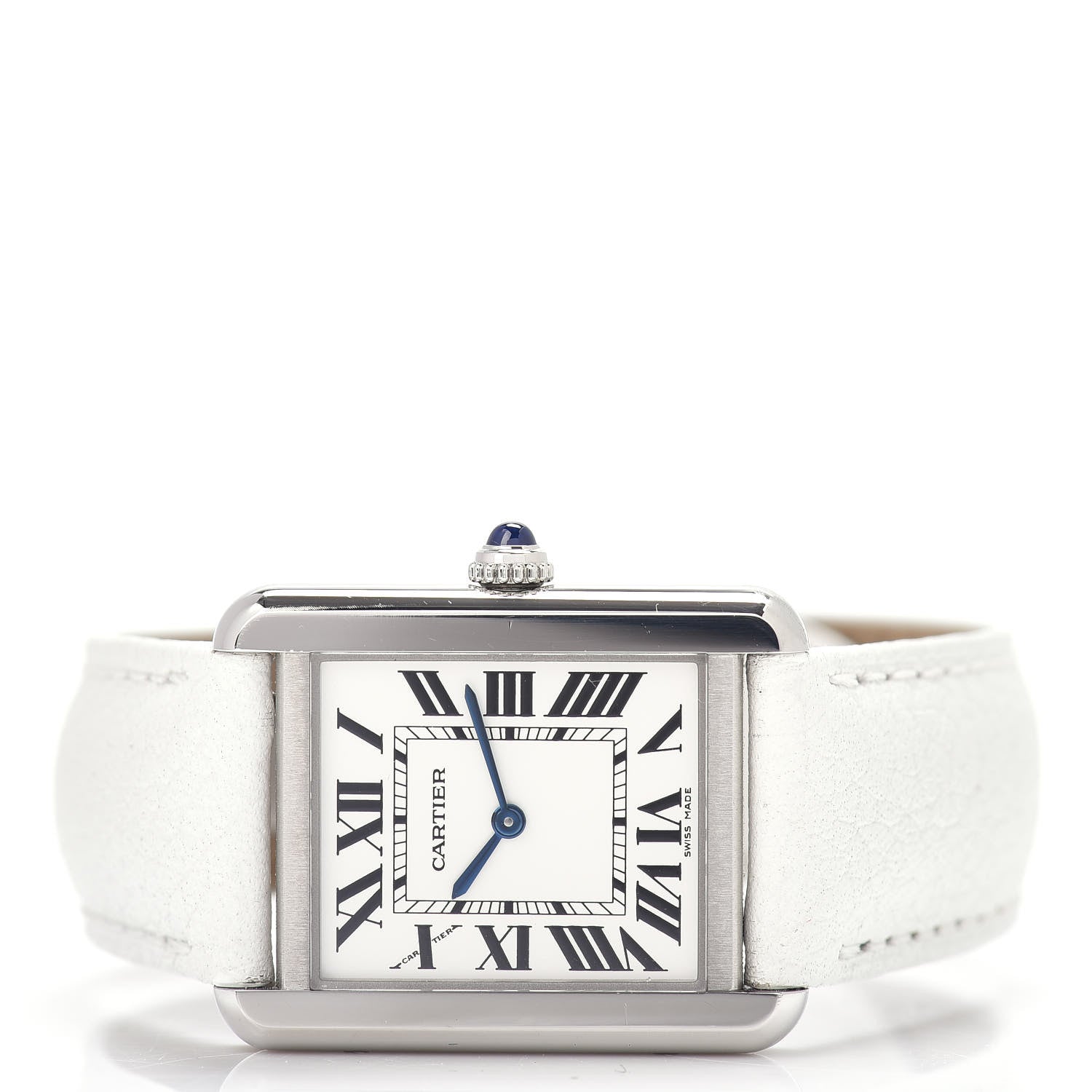 Cartier Stainless Steel Calfskin 24mm Tank Solo Quartz Watch White 2 of 4