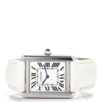 Cartier Stainless Steel Calfskin 24mm Tank Solo Quartz Watch White 2 of 4