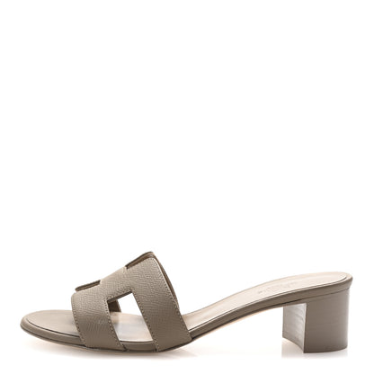Hermes Epsom Oasis Sandals 37 Etoupe 1 of 10