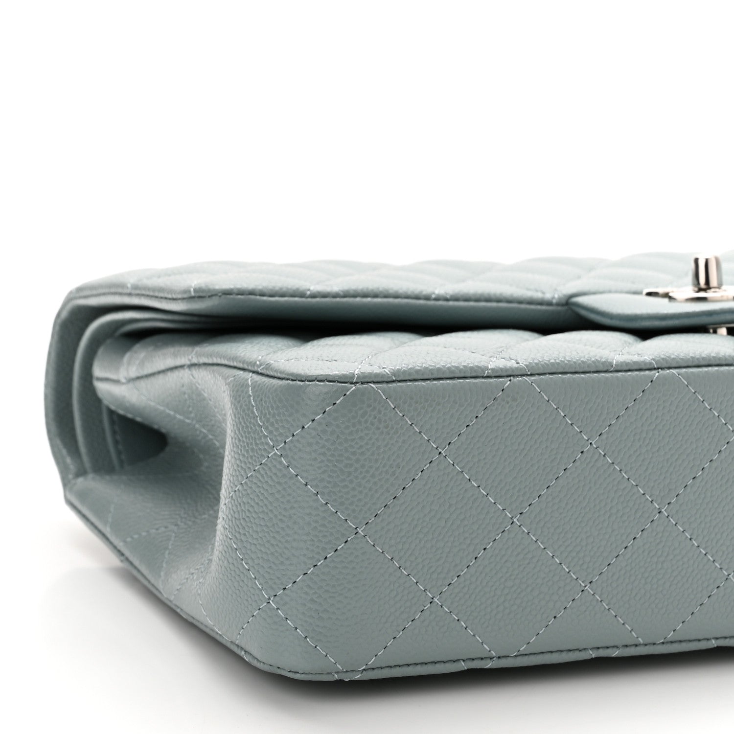 Chanel Caviar Quilted Medium Double Flap Light Blue 9 of 11