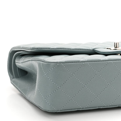 Chanel Caviar Quilted Medium Double Flap Light Blue 9 of 11