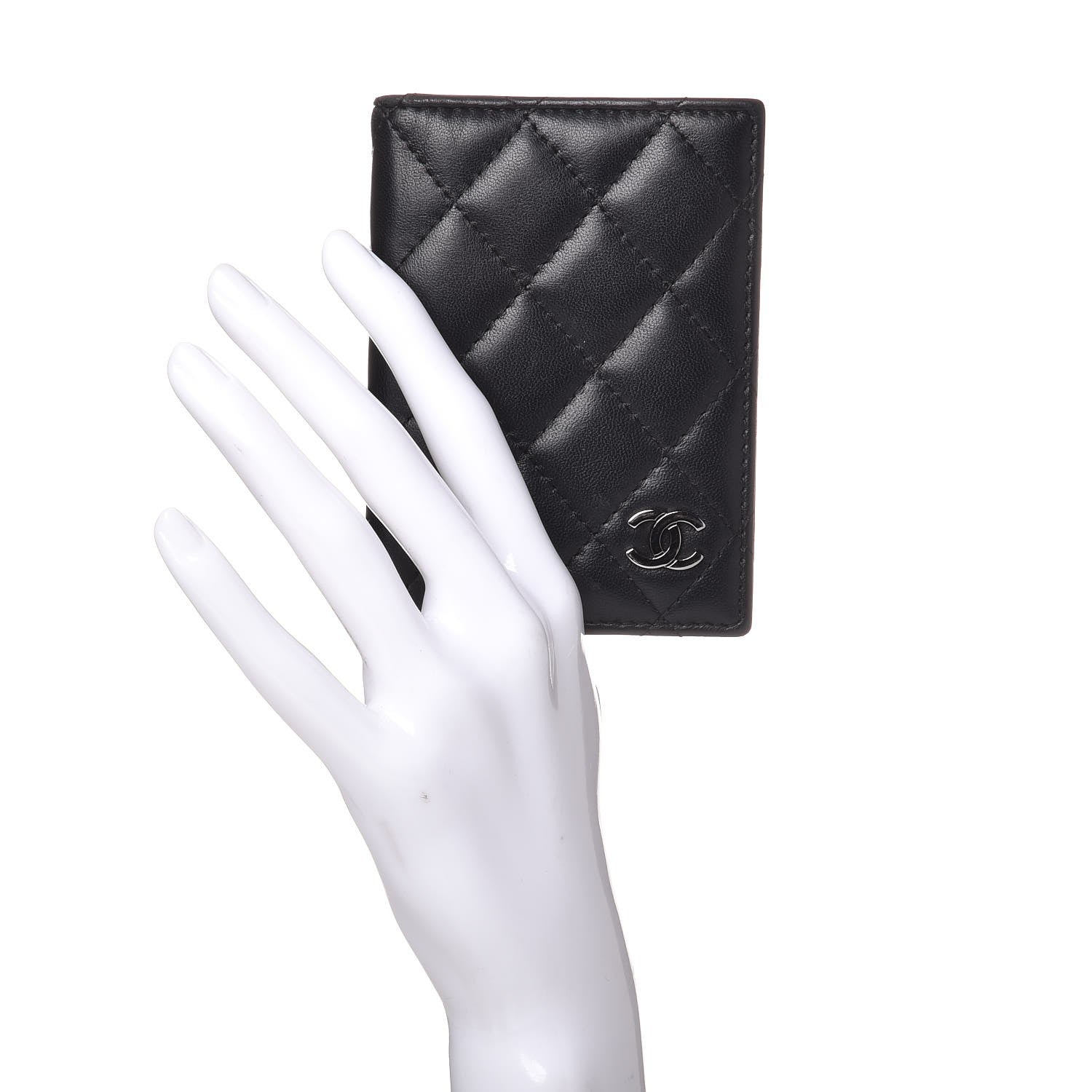 Chanel Lambskin Quilted Card Holder Wallet Black 2 of 11