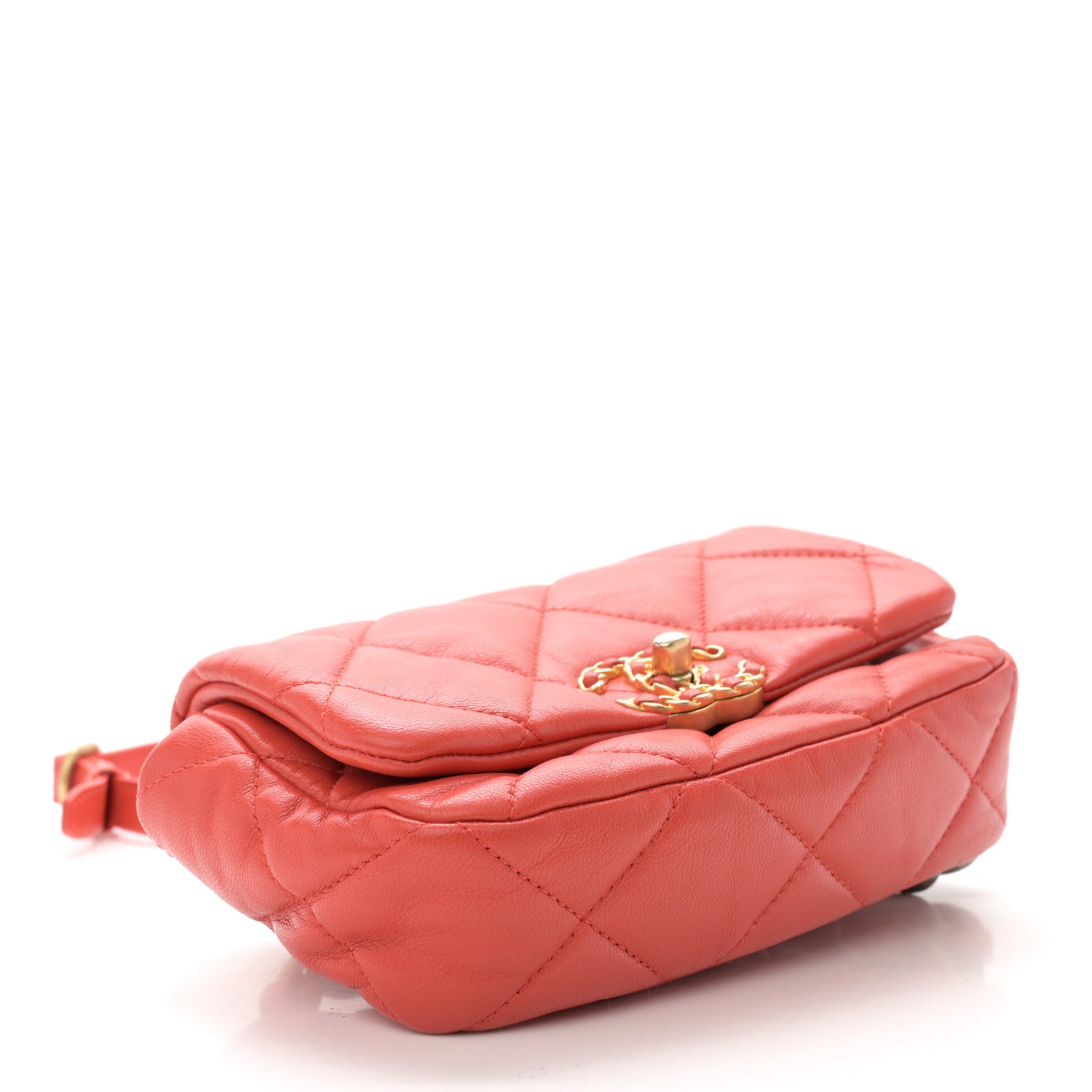 Chanel Goatskin Quilted Chanel 19 Waist Bag Red 4 of 10