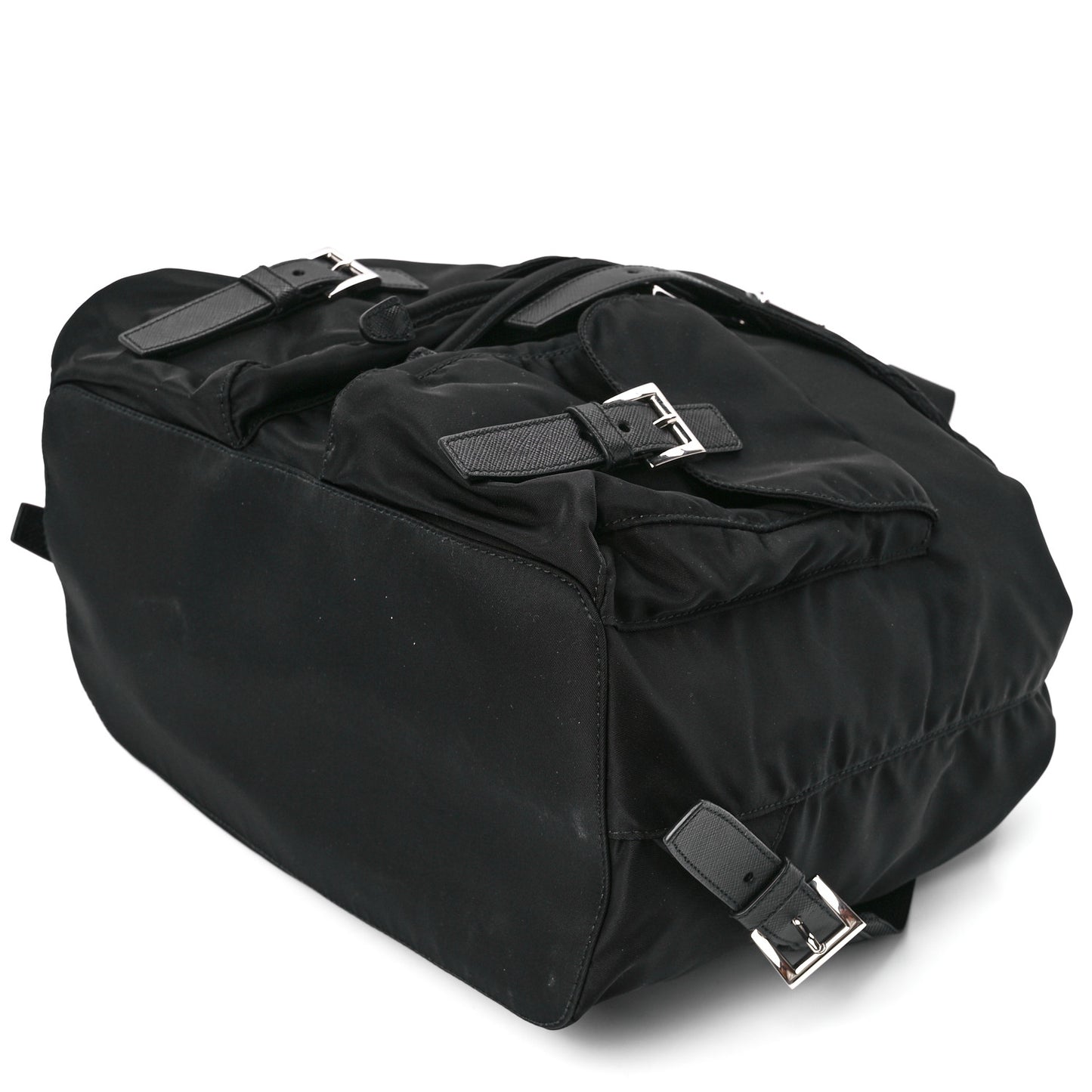 Tessuto Nylon Saffiano Medium Backpack Black