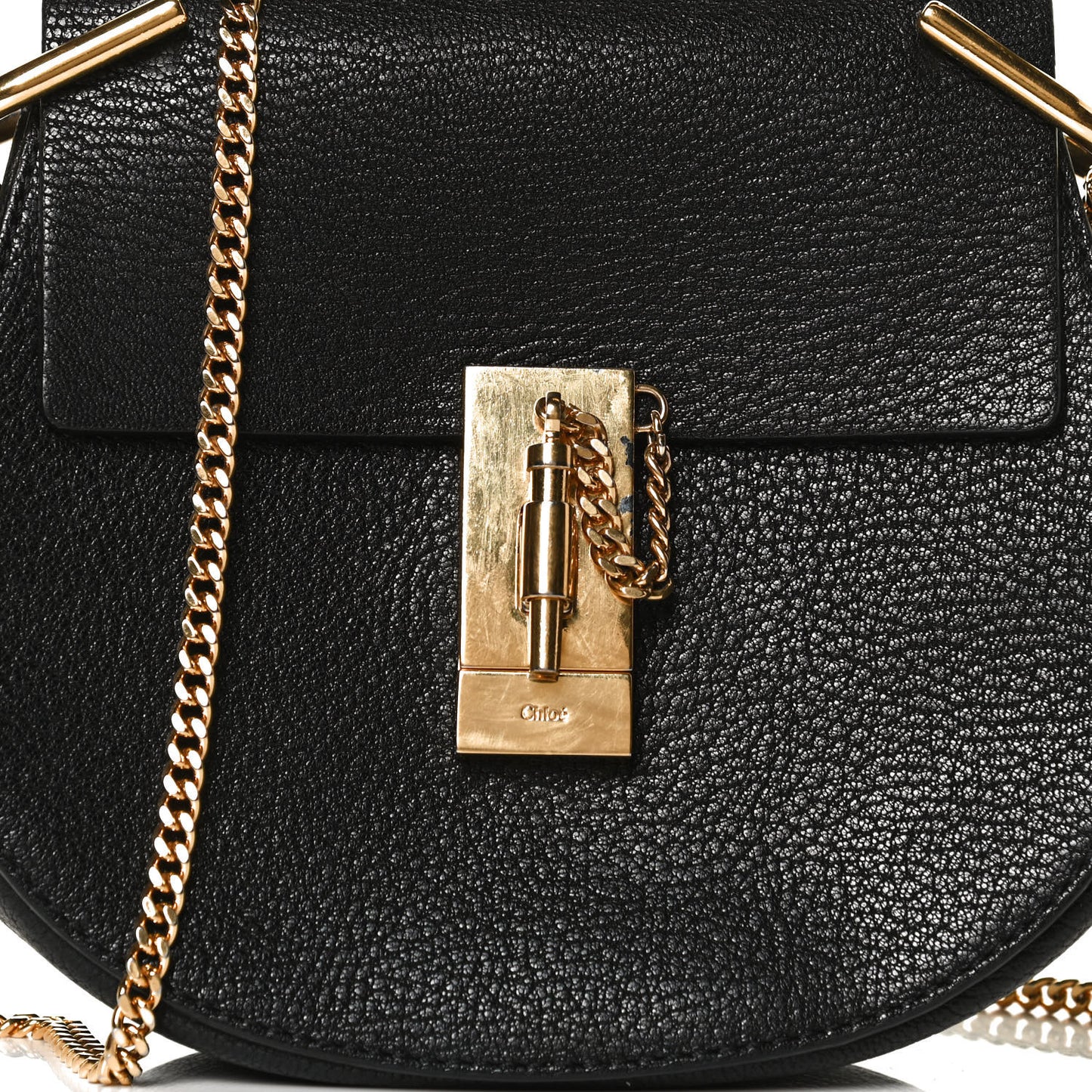 Grained Lambskin Drew Shoulder Bag Black