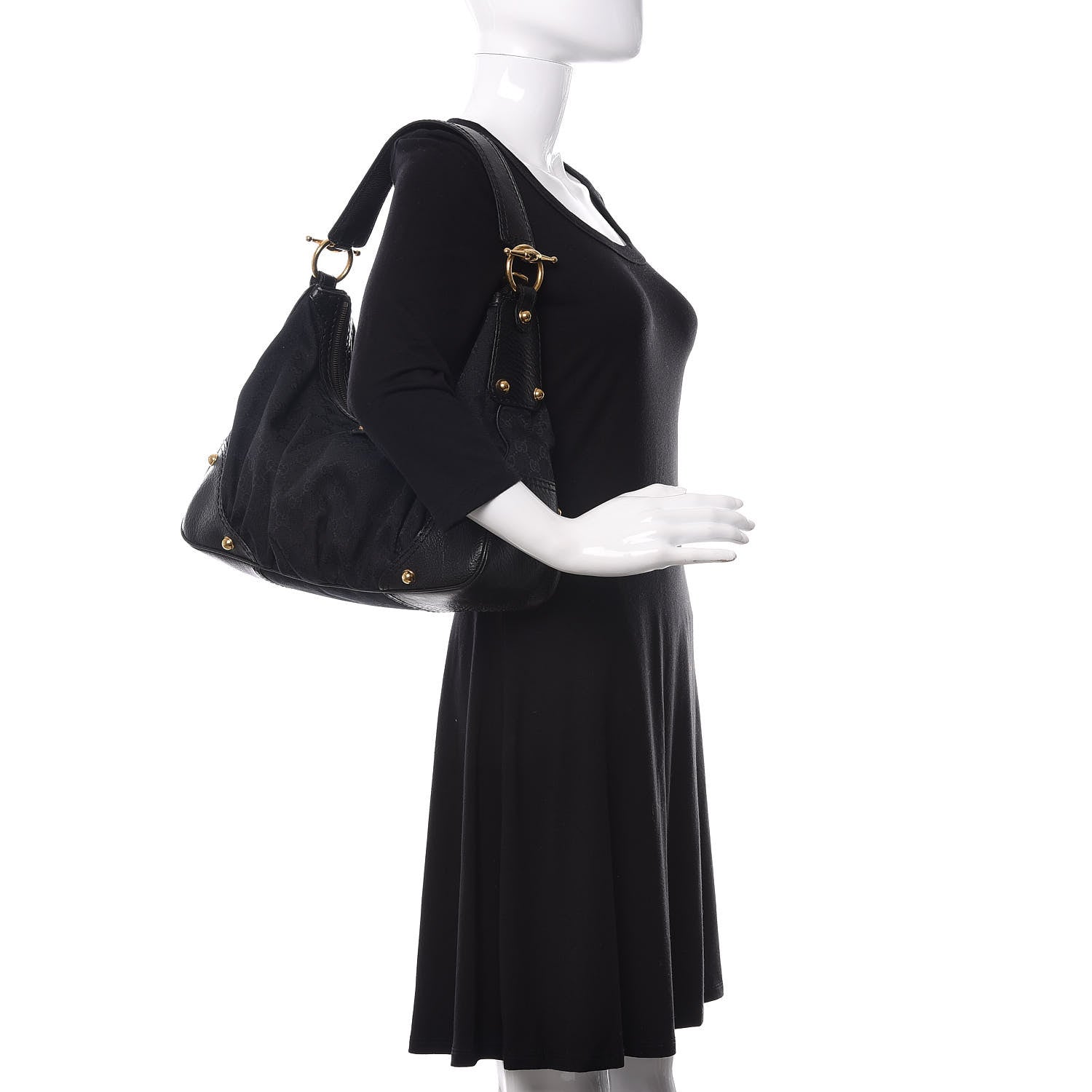 Gucci Monogram Medium Jockey Hobo 2 of 10