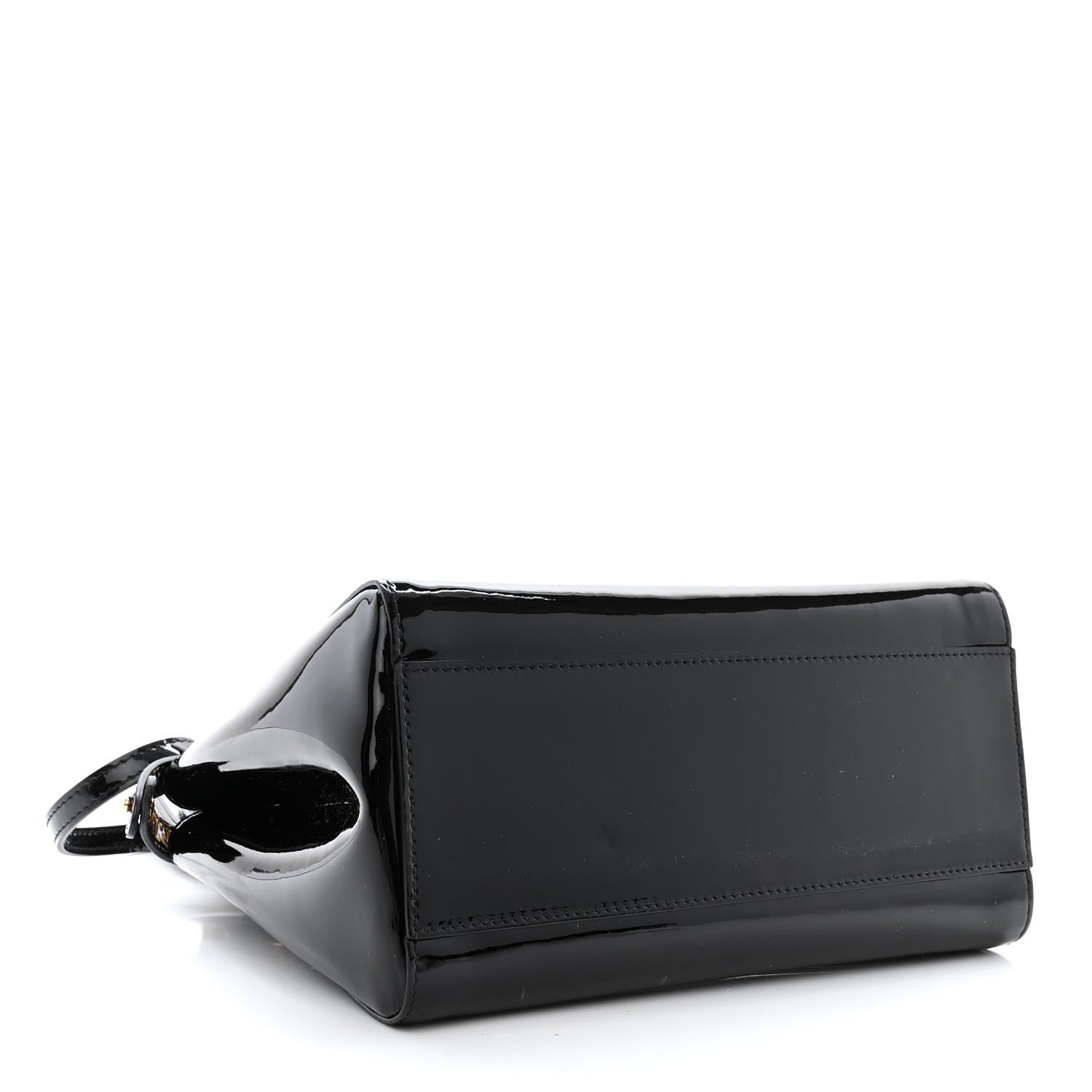 Fendi Vitello Vernice Mou Mini Peekaboo Iconic Satchel Black 4 of 10