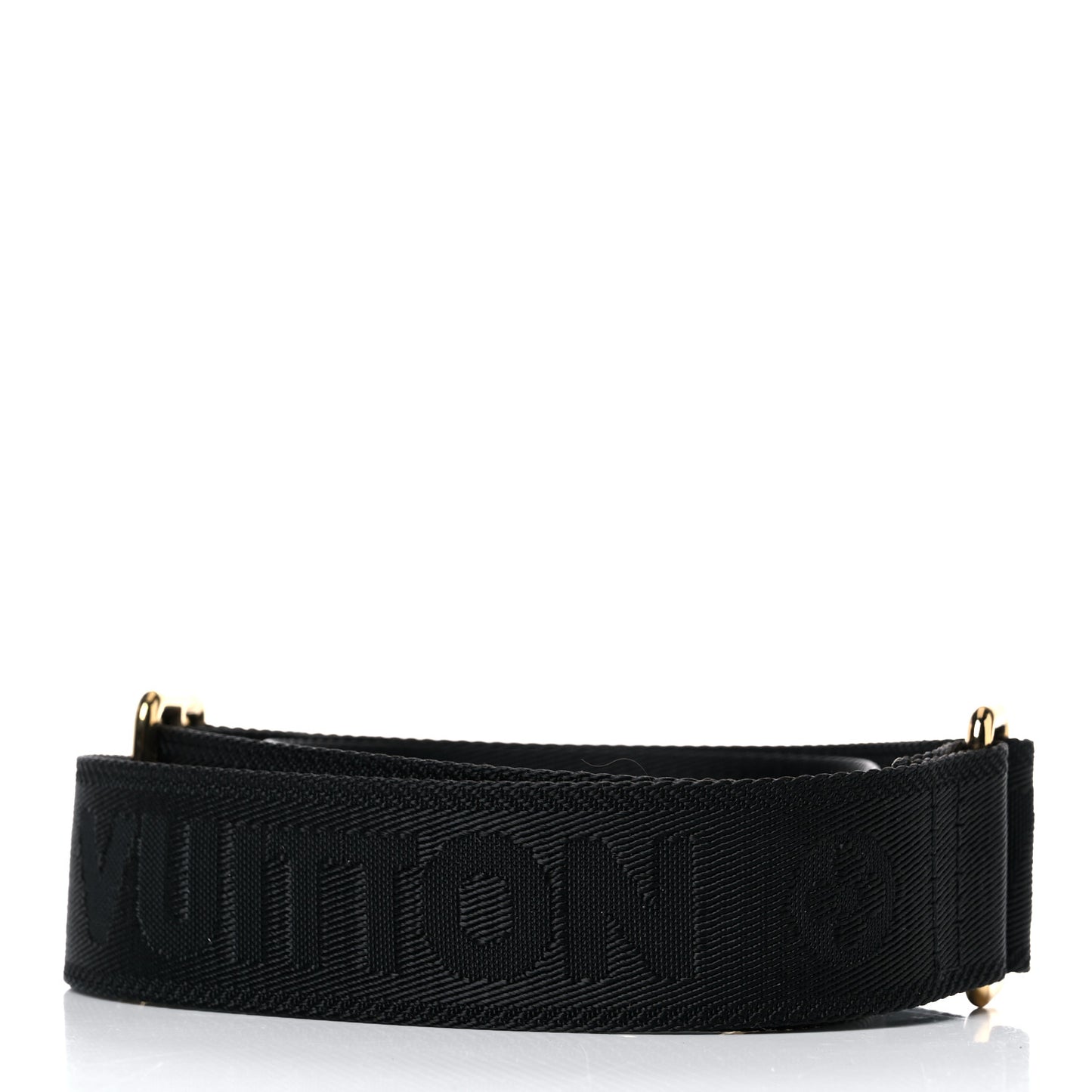 Nylon Calfskin Bubblegram Wallet Strap Black