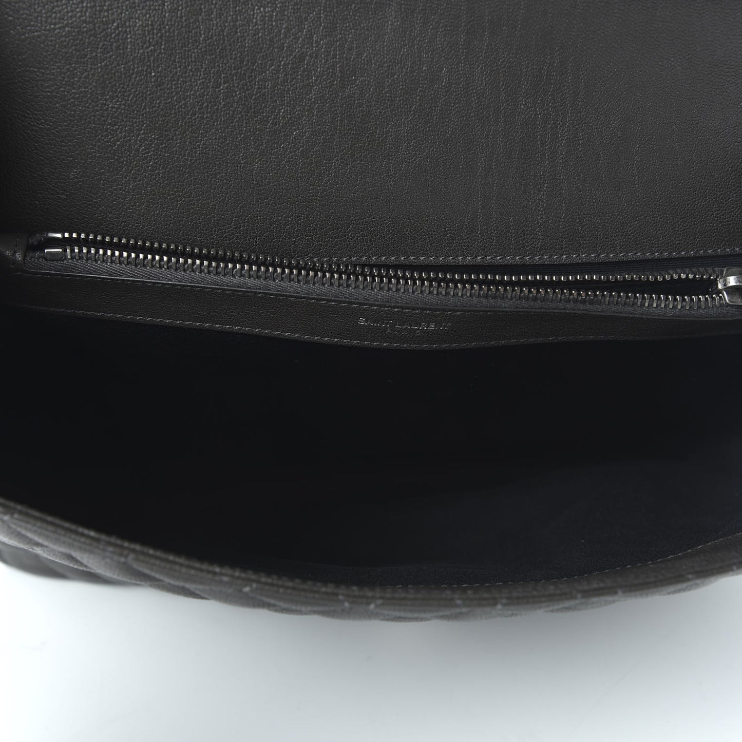 Sheepskin Matelasse Chevron Monogram Large College Satchel Dark Anthracite