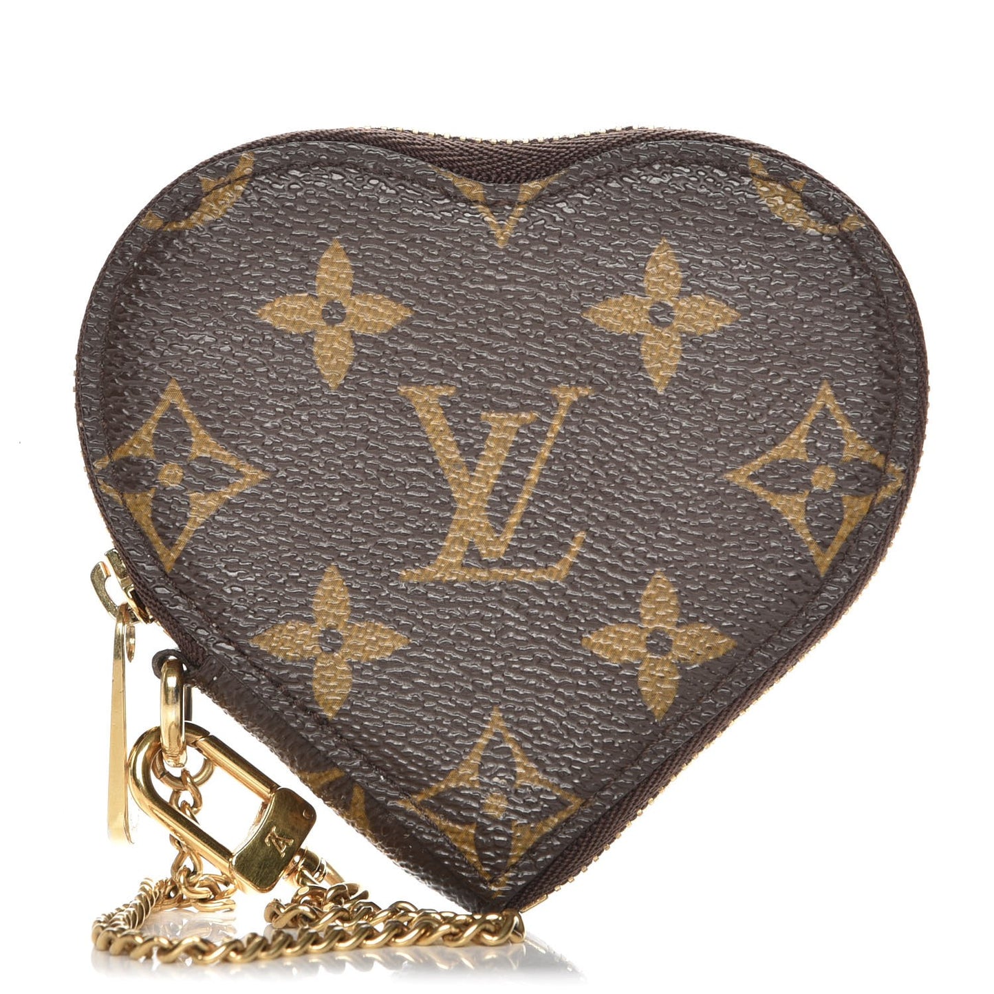 Monogram Leopard Coeur Heart Coin Purse Blanc Corail