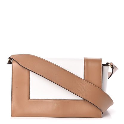 Celine Shiny Smooth Calfskin Medium Frame Shoulder Bag Tan Optic White 1 of 11
