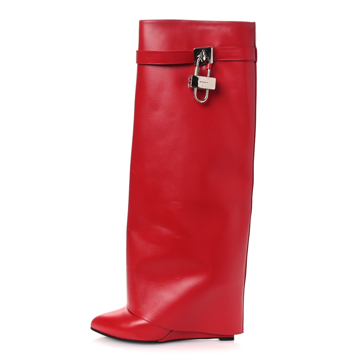 Givenchy Calfskin Shark Lock Pant Boots 40 Red 1 of 13