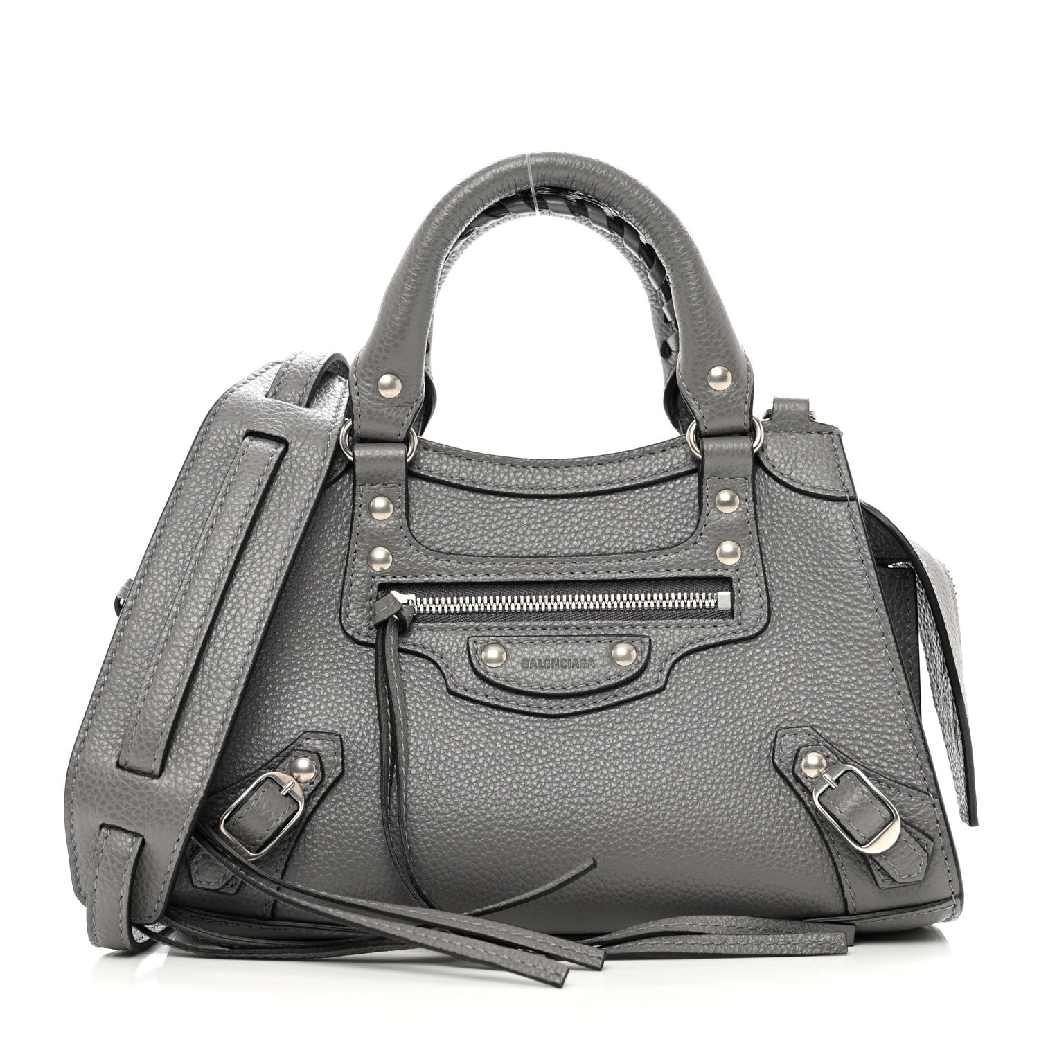 Balenciaga Grained Calfskin Neo Classic Silver Hardware Mini City Dark Grey 1 of 10