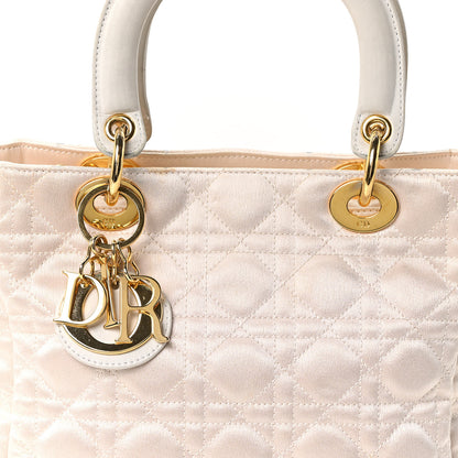 Christian Dior Metallic Nylon Cannage Medium Lady Dior White 7 of 9