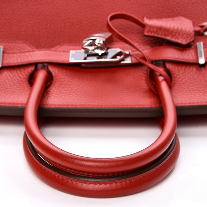 Hermes Taurillon Clemence Birkin 30 Rouge Casaque 32 of 33