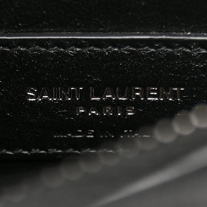 Saint Laurent Sheepskin Matelasse Chevron Monogram Monochrome Medium College Bag Black 7 of 12