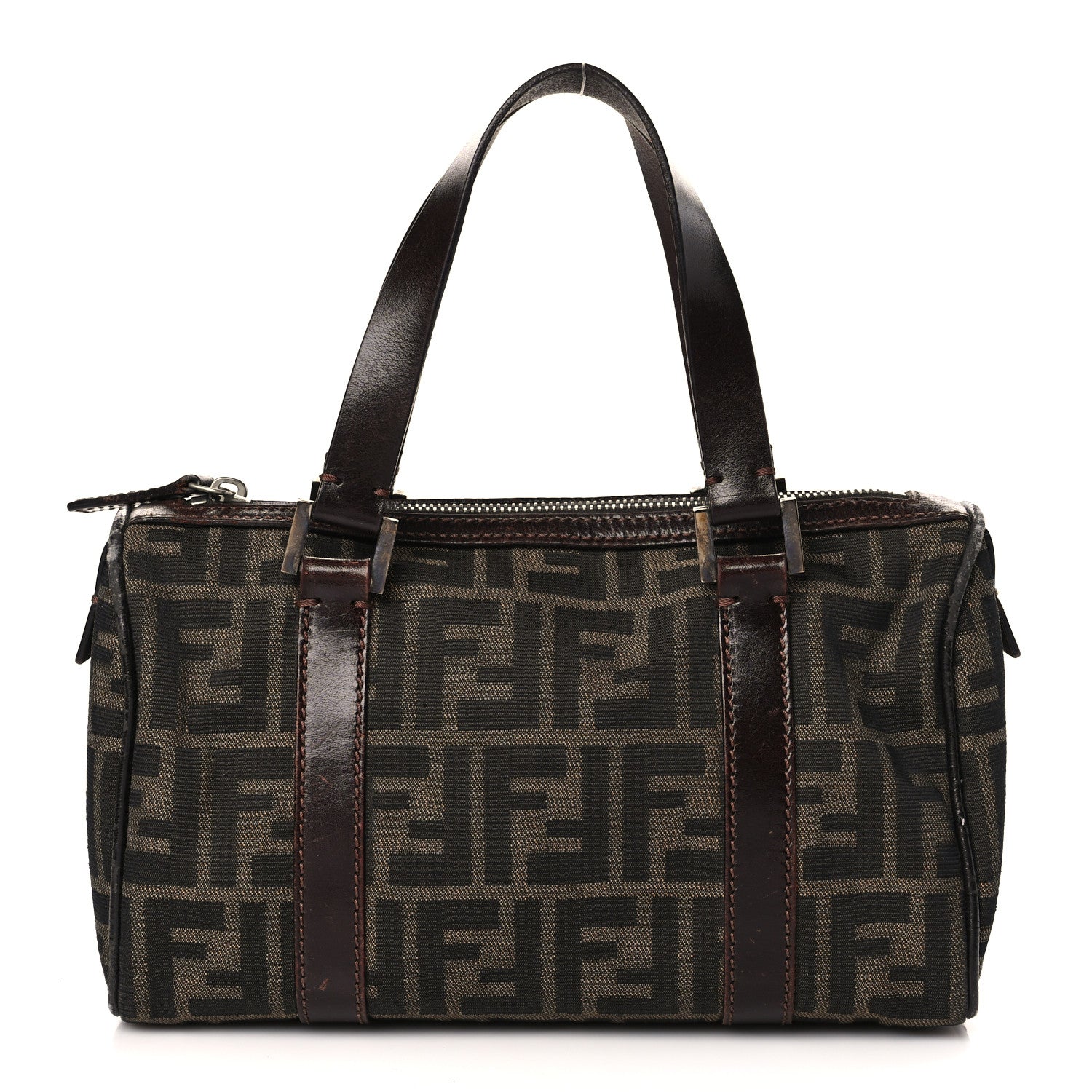 Fendi Zucca Mini Boston Satchel Tobacco 1 of 16