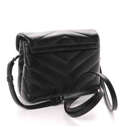 Saint Laurent Calfskin Y Quilted Monogram Toy Loulou Crossbody Bag Black 3 of 12