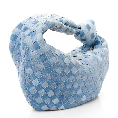 Bottega Veneta Nappa Denim Effect Intrecciato Teen Jodie Hobo Denim 3 of 11
