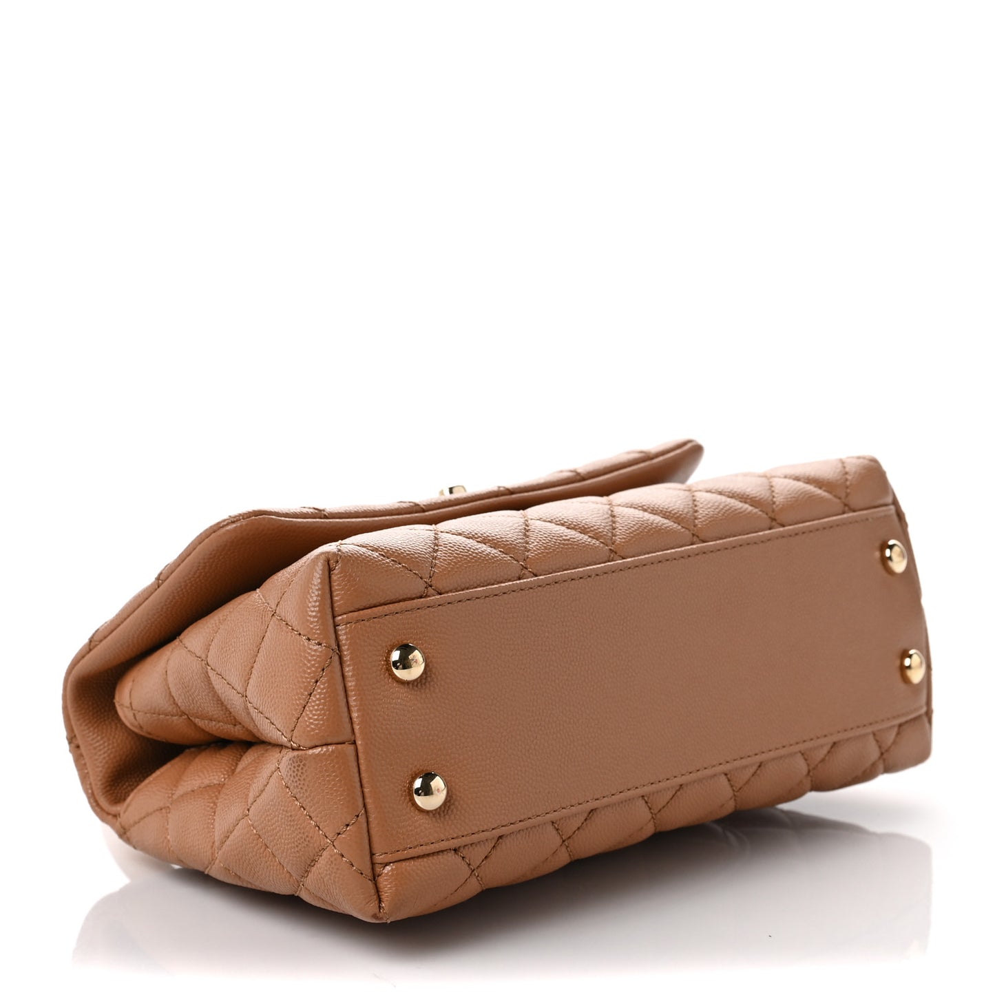Caviar Quilted Lizard Embossed Mini Coco Handle Flap Brown