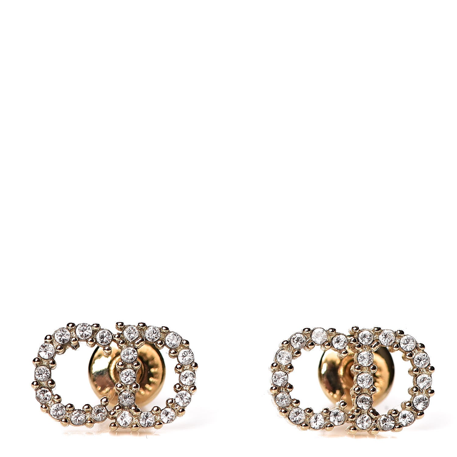Christian Dior Crystal Clair D Lune Earrings Gold 1 of 3