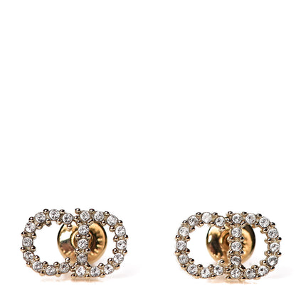 Christian Dior Crystal Clair D Lune Earrings Gold 1 of 3