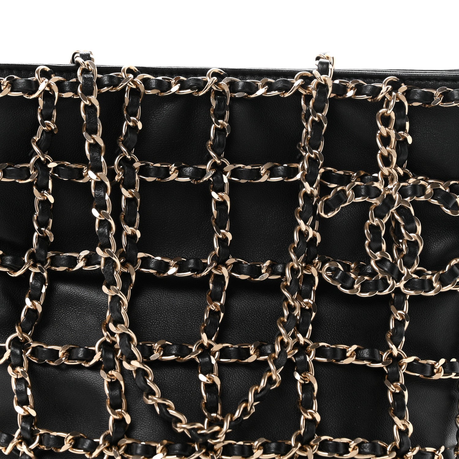 Chanel Lambskin Shopping Chain Tote Black 8 of 10