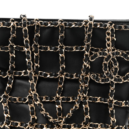 Chanel Lambskin Shopping Chain Tote Black 8 of 10
