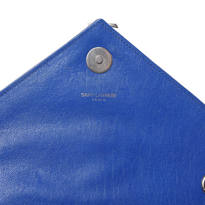 Saint Laurent Sheepskin Matelasse Medium Monogram College Punk Chain Satchel Blue Majorelle 9 of 16